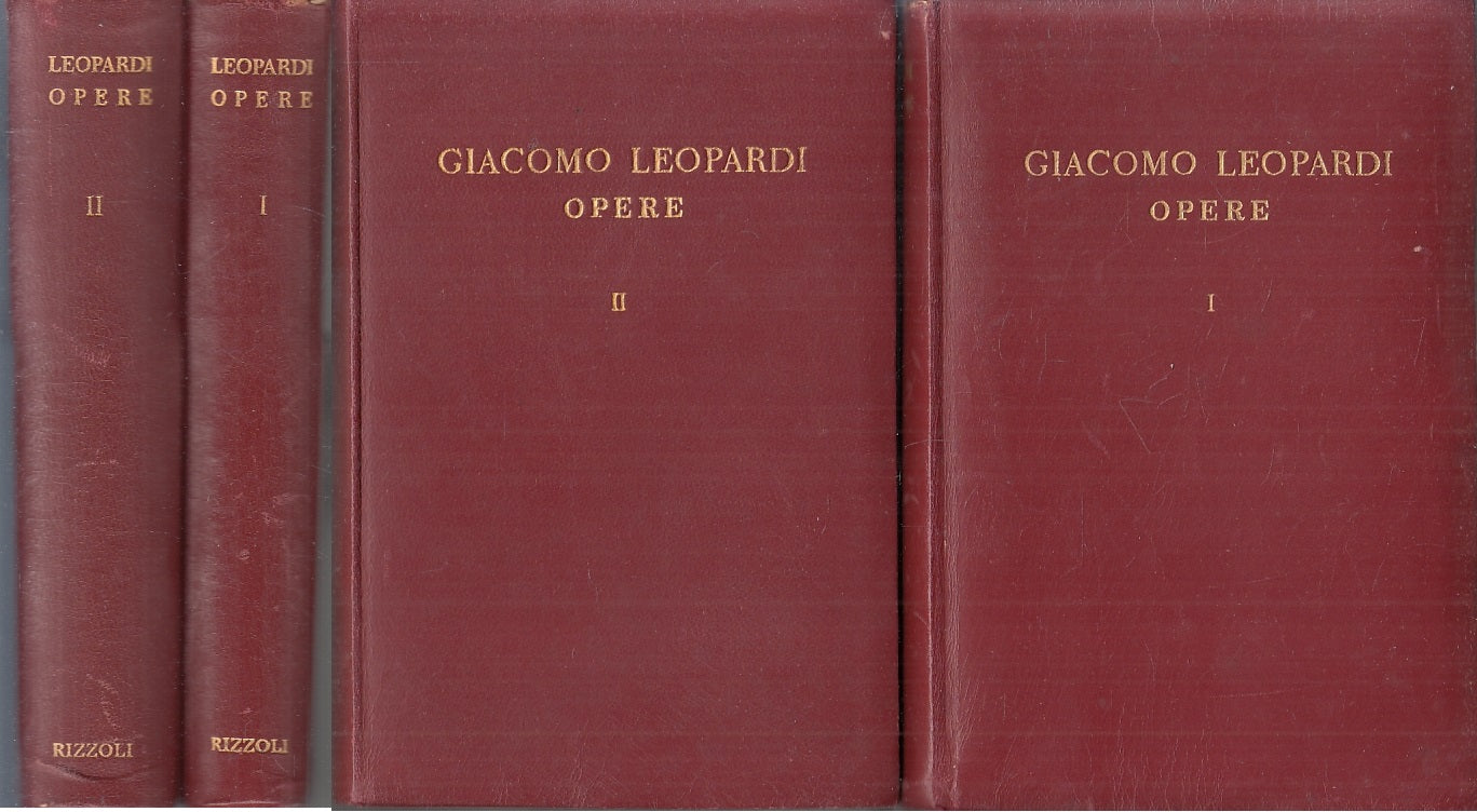 LN- OPERE 2 VOLUMI - GIACOMO LEOPARDI - RIZZOLI - I CLASSICI -- 1937- B- ZFS611