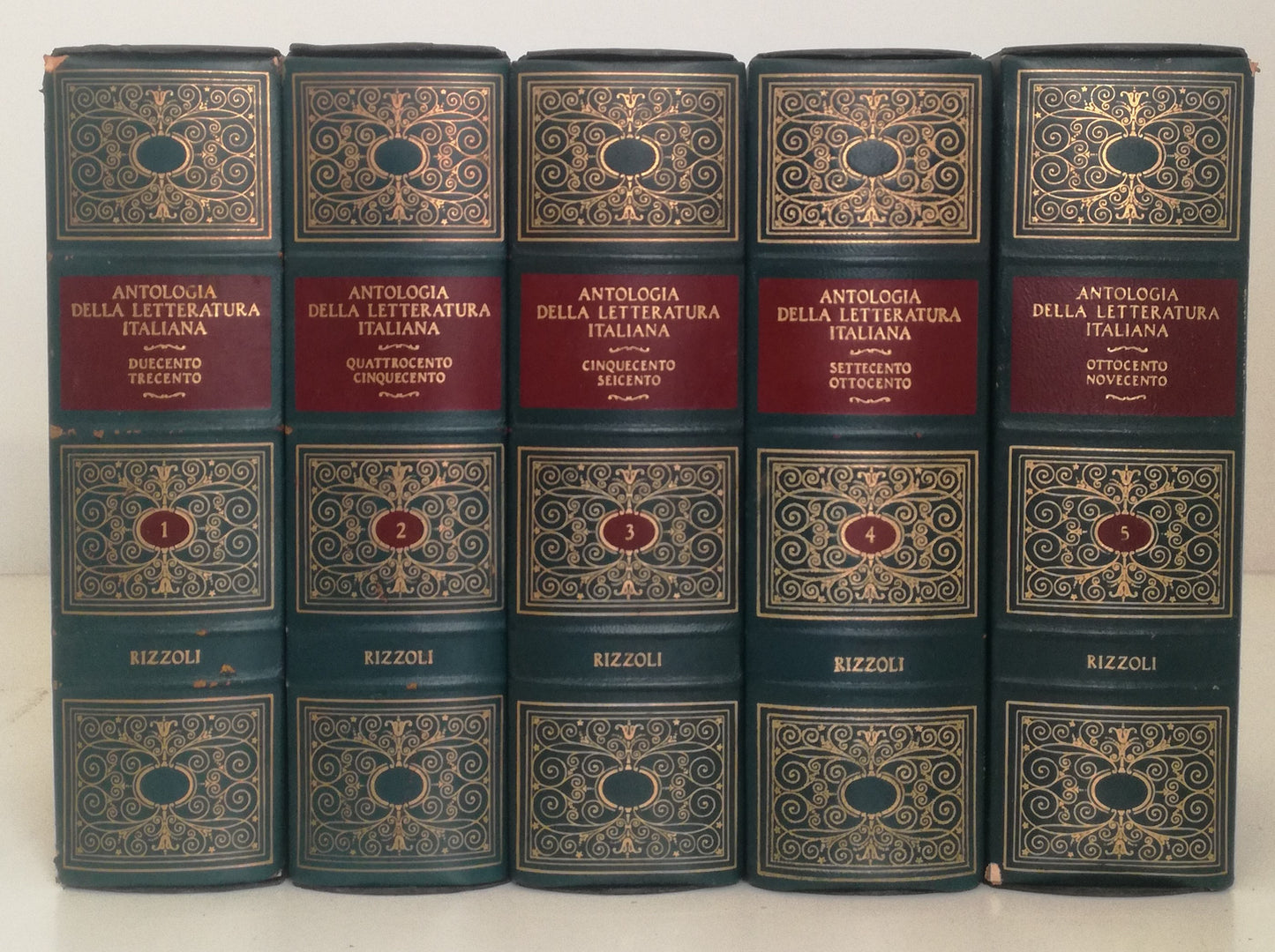 LN- ANTOLOGIA DELLA LETTERATURA ITALIANA 5 VOLUMI-- RIZZOLI- I CLASSICI--- C-XFS
