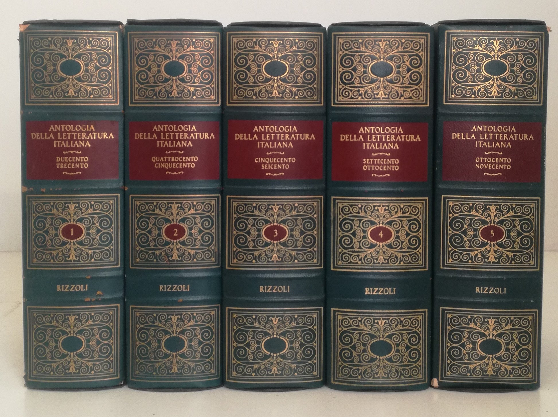 LN- ANTOLOGIA DELLA LETTERATURA ITALIANA 5 VOLUMI-- RIZZOLI- I CLASSICI--- C-XFS