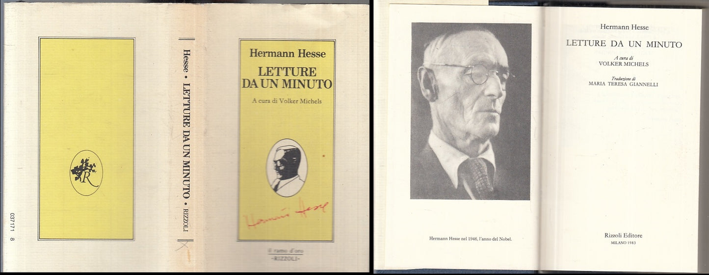 LN- LETTERE DA UN MINUTO - HERMANN HESSE- RIZZOLI- RAMO D'ORO-- 1983- CS- ZFS152