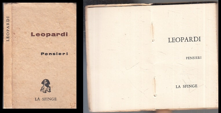 PENSIERI - GIACOMO LEOPARDI - LA SFINGE - PERLE --- B  YFS156