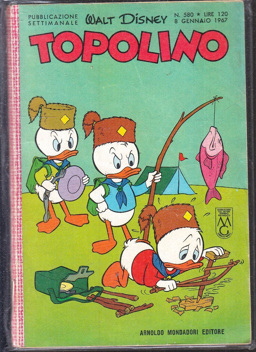 FD- TOPOLINO N.580 completo di bollino OTTIMO/E-- DISNEY MONDADORI- 1967- B- ZGS