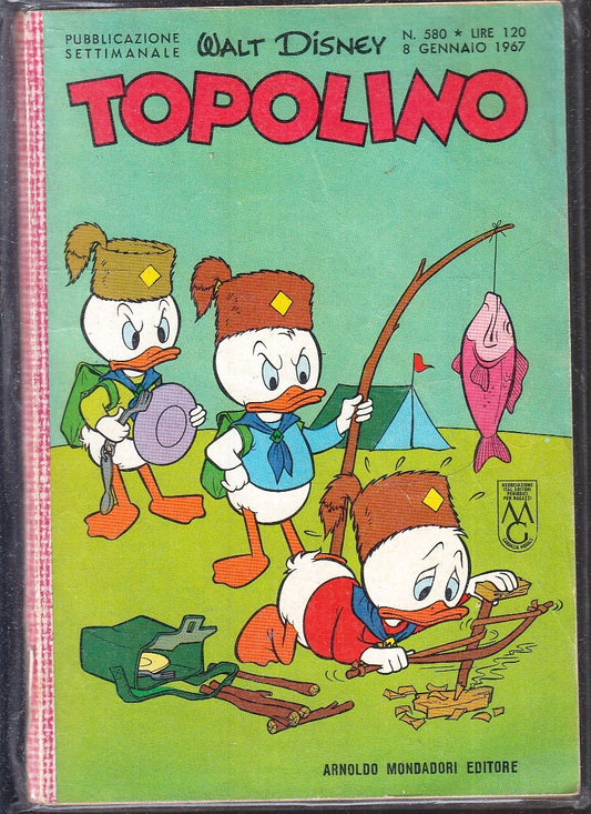 FD- TOPOLINO N.580 completo di bollino OTTIMO/E-- DISNEY MONDADORI- 1967- B- ZGS