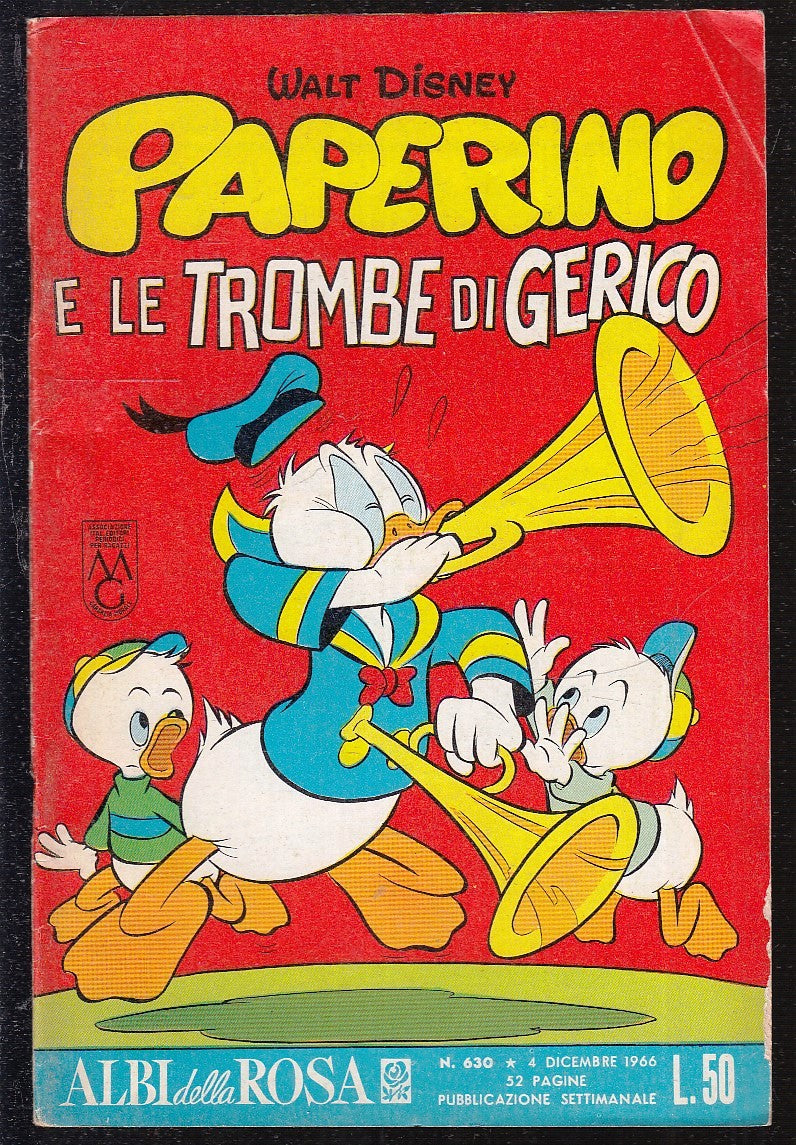 FD- ALBI DELLA ROSA N.630 PAPERINO TROMBE GERICO-- DISNEY MONDADORI- 1966- S-ZGS