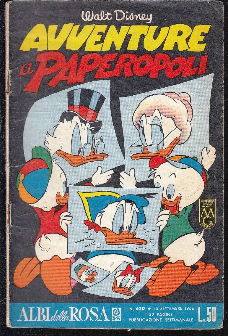 FD- ALBI DELLA ROSA N.620 AVVENTURE PAPEROPOLI -- DISNEY MONDADORI- 1966- S- ZGS