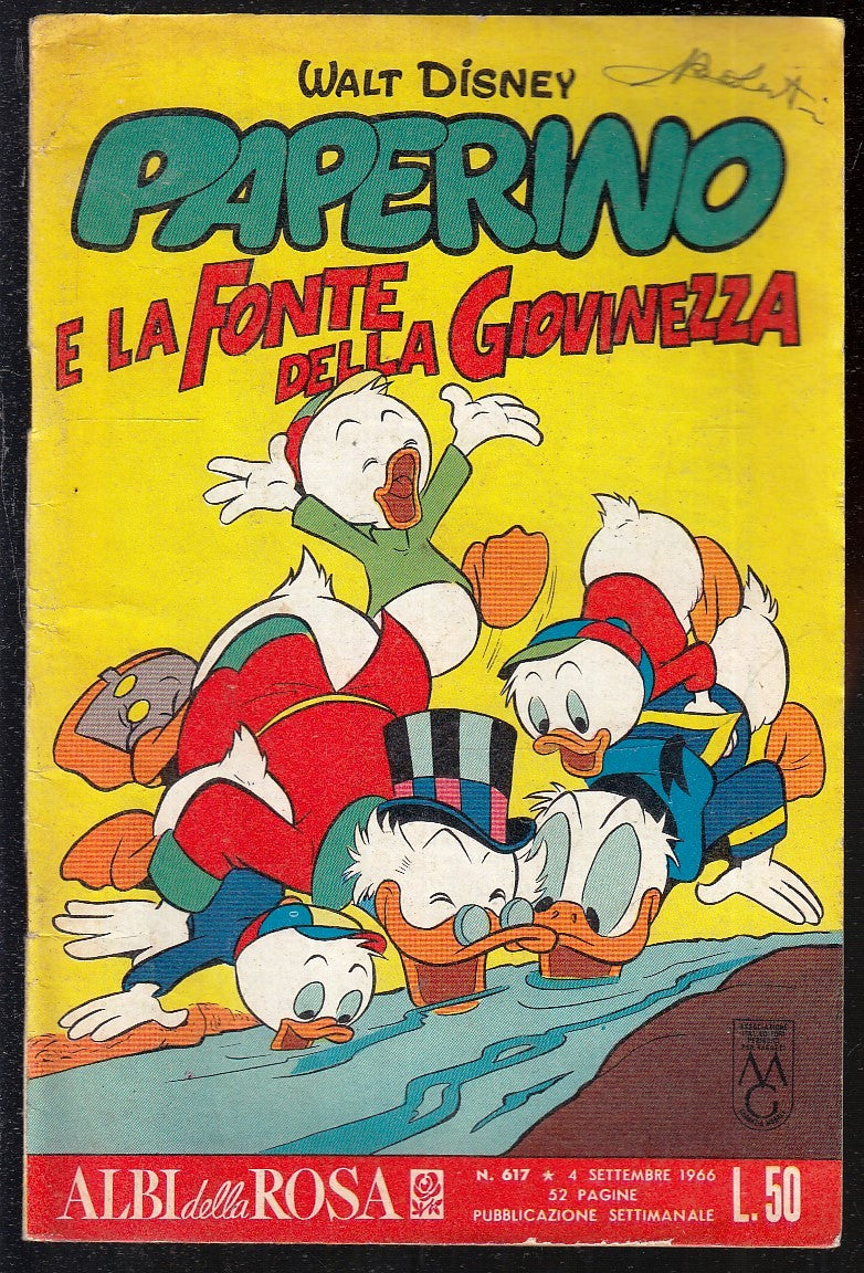 FD- ALBI DELLA ROSA N.617 PAPERINO GIOVINEZZA -- DISNEY MONDADORI - 1966- S- ZGS