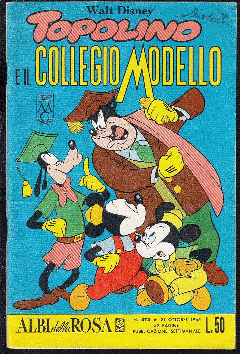 FD- ALBI DELLA ROSA N.573 TOPOLINO COLLEGIO -- DISNEY MONDADORI - 1965- S- ZGS