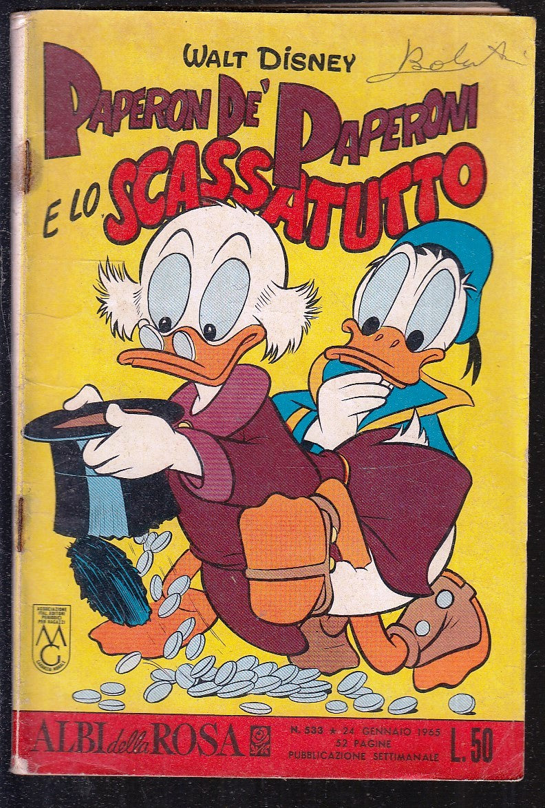 FD- ALBI DELLA ROSA N.533 PAPERON DE PAPERONI -- DISNEY MONDADORI - 1965- S- ZGS