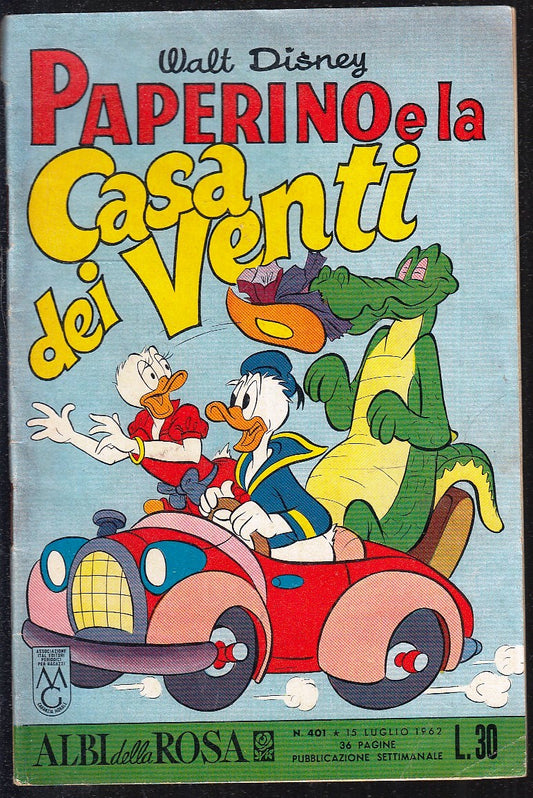 FD- ALBI DELLA ROSA N.401 PAPERINO CASA VENTI -- DISNEY MONDADORI - 1962- S- ZGS