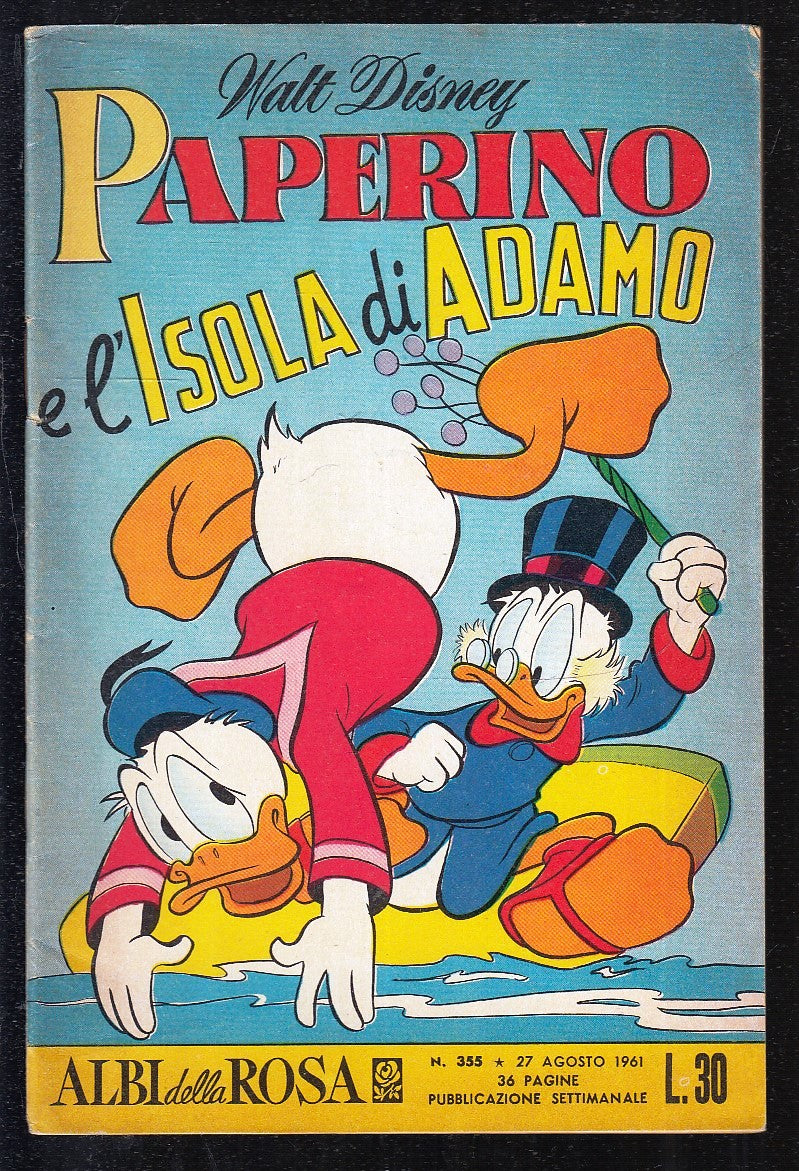 FD- ALBI DELLA ROSA N.355 PAPERINO ISOLA ADAMO -- DISNEY MONDADORI- 1961- S- ZGS