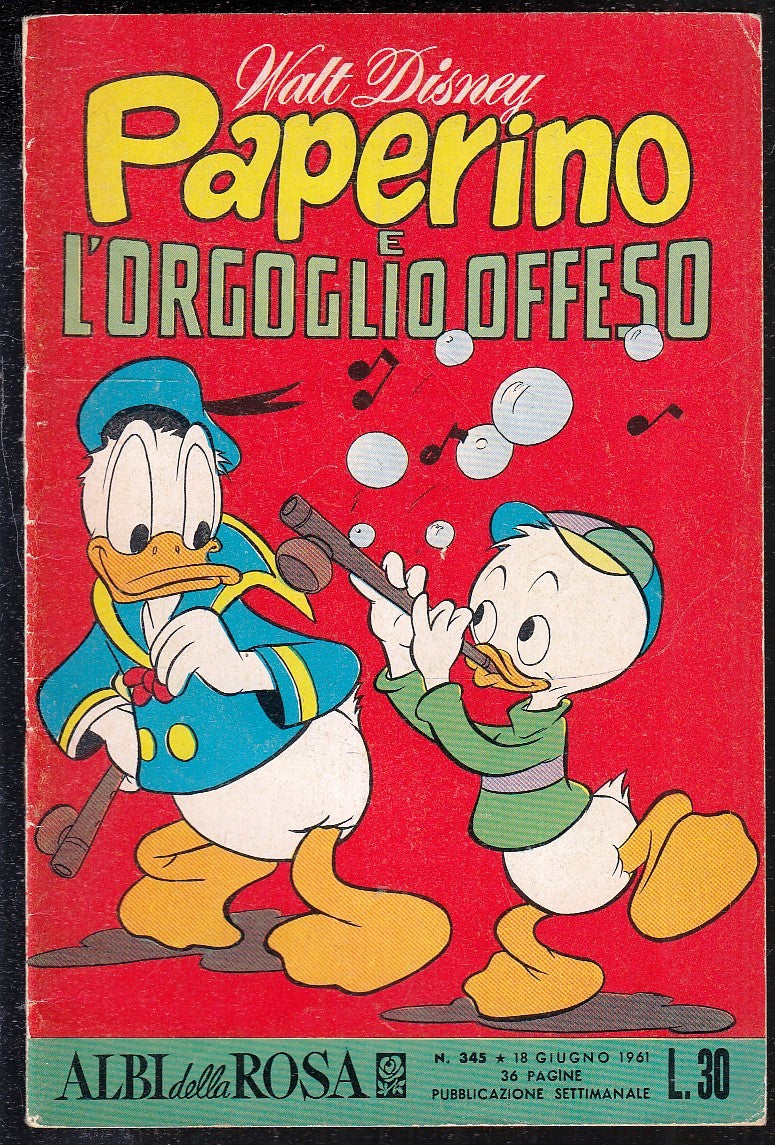 FD- ALBI DELLA ROSA N.345 PAPERINO E L'ORGOGLIO-- DISNEY MONDADORI- 1961- S- ZGS