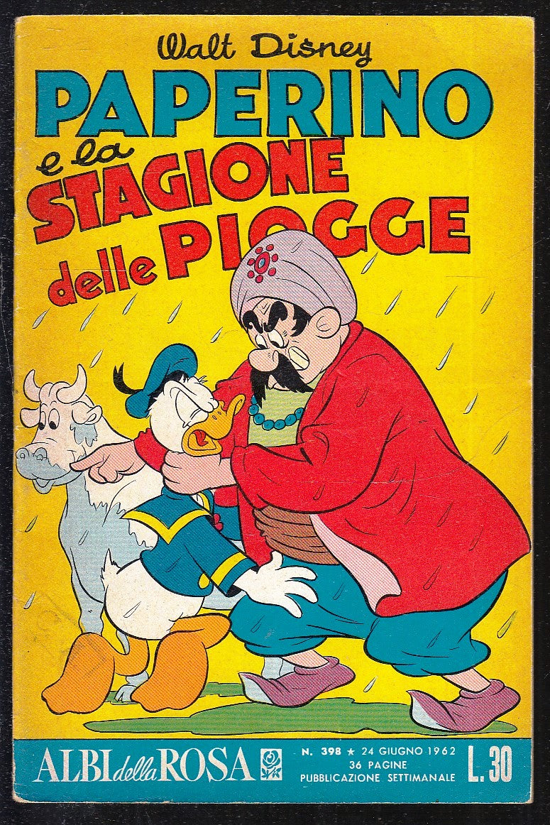 FD- ALBI DELLA ROSA N.398 PAPERINO PIOGGE -- DISNEY MONDADORI - 1962- S- ZGS