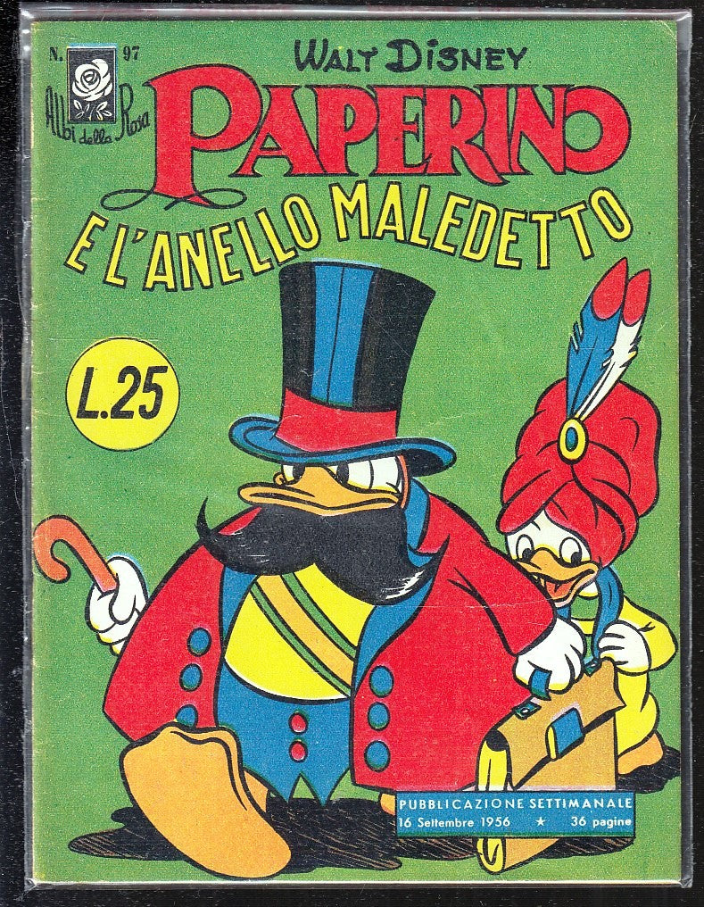 FD- ALBI DELLA ROSA N.97 PAPERINO E L'ANELLO -- DISNEY MONDADORI- 1957- S- ZGS B