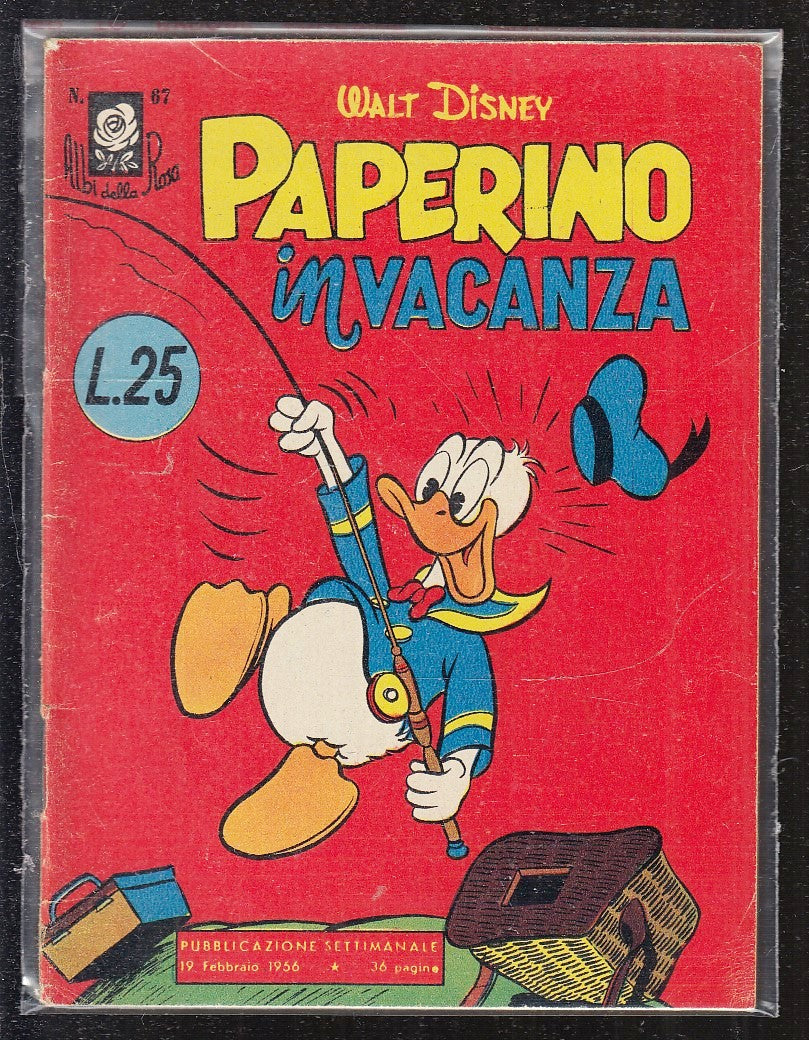 FD- ALBI DELLA ROSA N.67 PAPERINO IN VACANZA -- DISNEY MONDADORI- 1956- S- ZGS