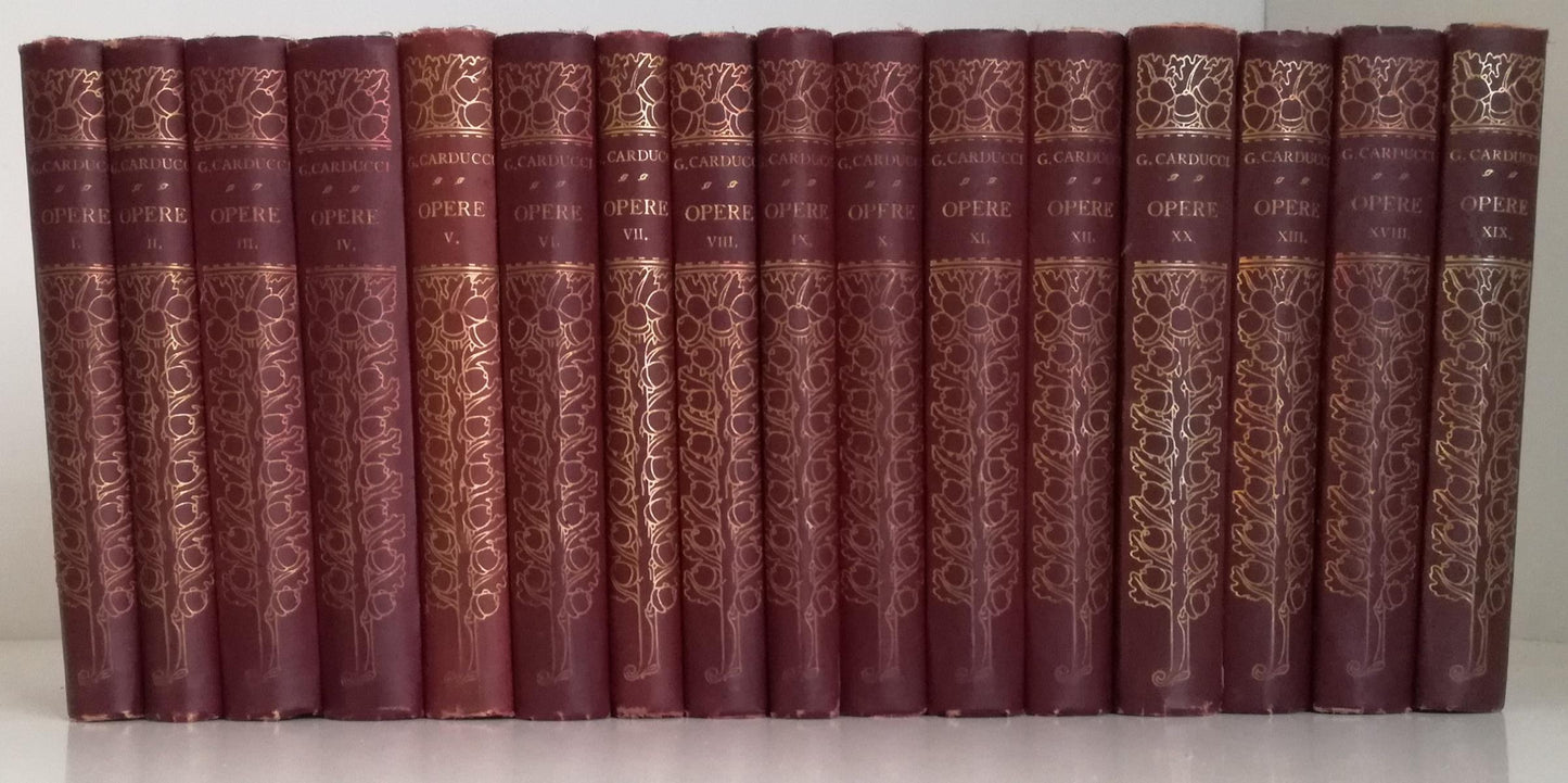 LN- LOTTO OPERE DI GIOSUE' CARDUCCI 16 VOLUMI RILEGATI -- ZANICHELLI ---- C- YFS