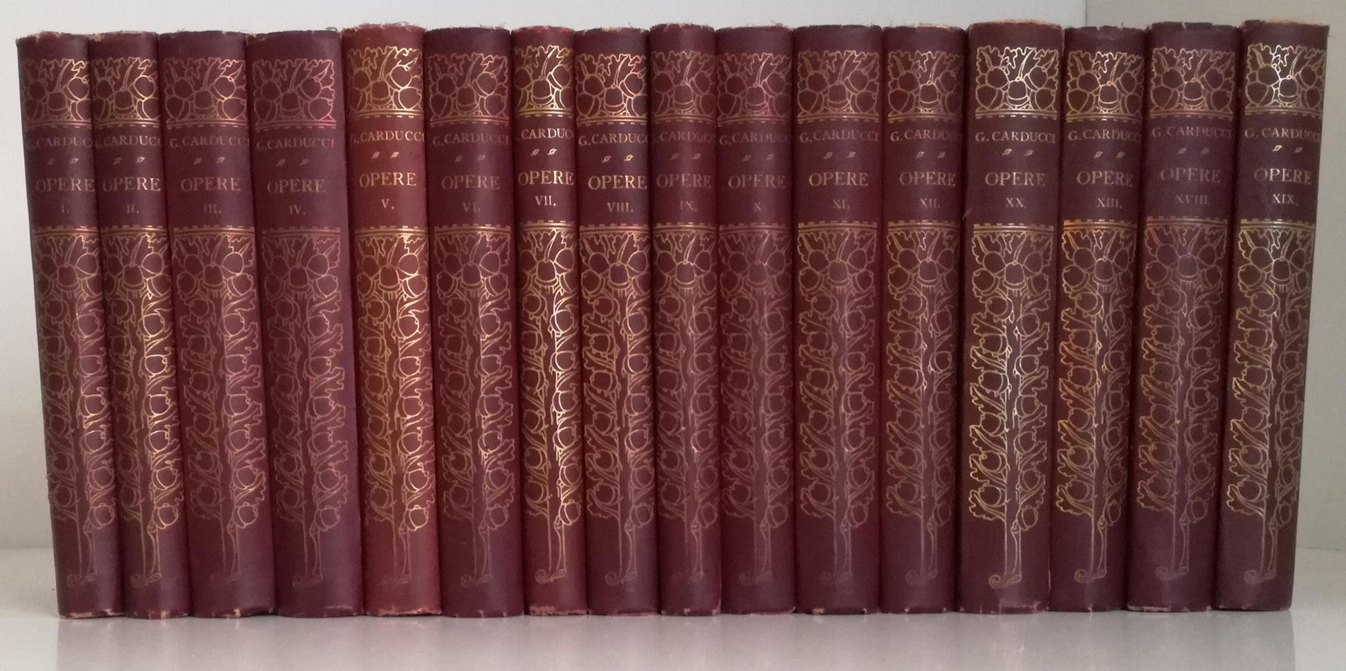 LN- LOTTO OPERE DI GIOSUE' CARDUCCI 16 VOLUMI RILEGATI -- ZANICHELLI ---- C- YFS