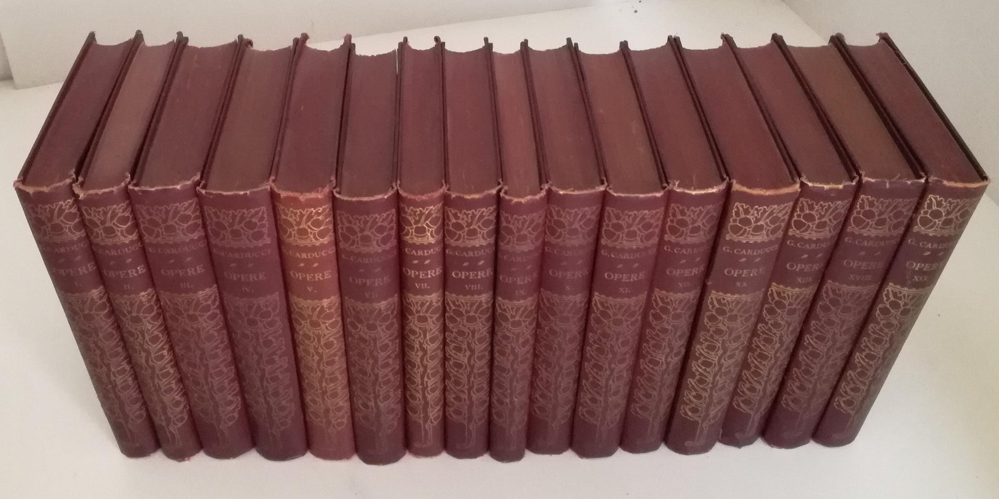 LN- LOTTO OPERE DI GIOSUE' CARDUCCI 16 VOLUMI RILEGATI -- ZANICHELLI ---- C- YFS