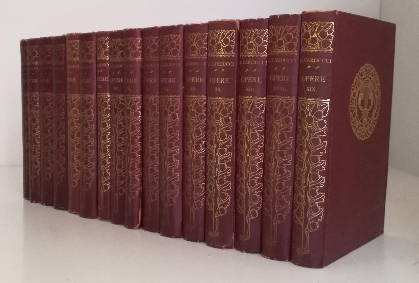 LN- LOTTO OPERE DI GIOSUE' CARDUCCI 16 VOLUMI RILEGATI -- ZANICHELLI ---- C- YFS