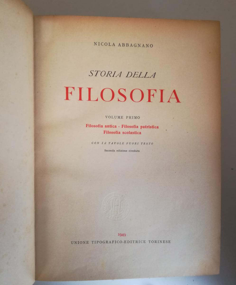 LS- STORIA DELLA FILOSOFIA 3 TOMI (I,II1,II2) - ABBAGNANO - UTET--- 1949- C- YFS