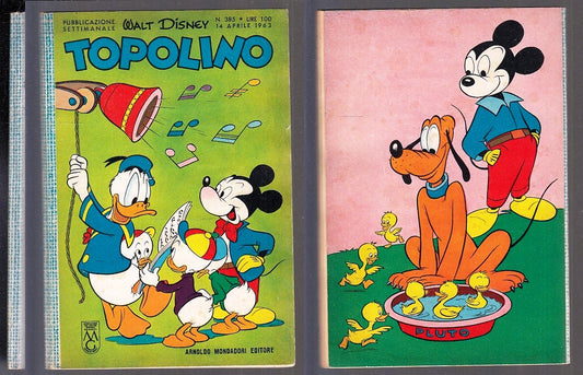 FD- TOPOLINO N.385 CON FIGURINE E BOLLINO -- DISNEY MONDADORI - 1963 - B - GBX