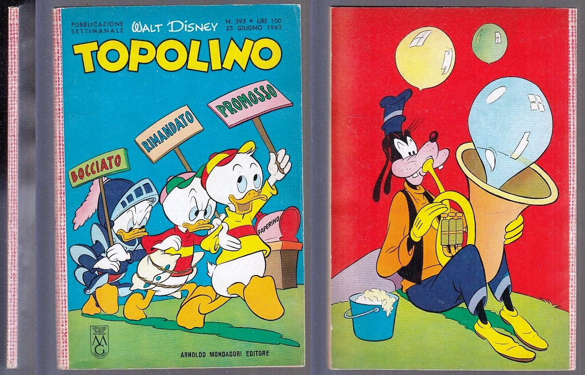 FD- TOPOLINO N.395 CON FIGURINE NO BOLLINO -- DISNEY MONDADORI - 1963 - B - GBX