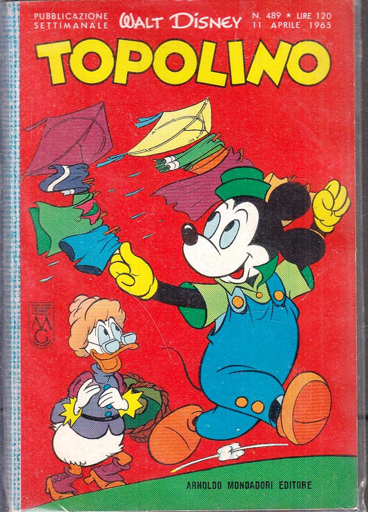FD- TOPOLINO N.489 CON BOLLINO -- DISNEY MONDADORI - 1965 - B - GBX