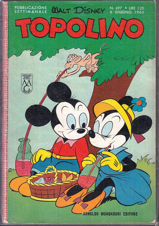 FD- TOPOLINO N.497 SENZA BOLLINO -- DISNEY MONDADORI - 1965 - B - GBX
