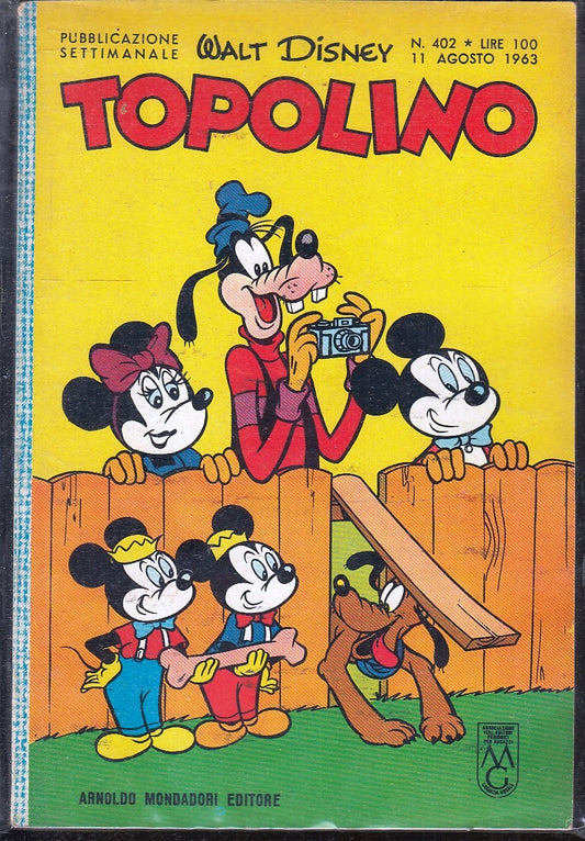 FD- TOPOLINO N.402 SENZA BOLLINO -- DISNEY MONDADORI - 1963 - B - GBX