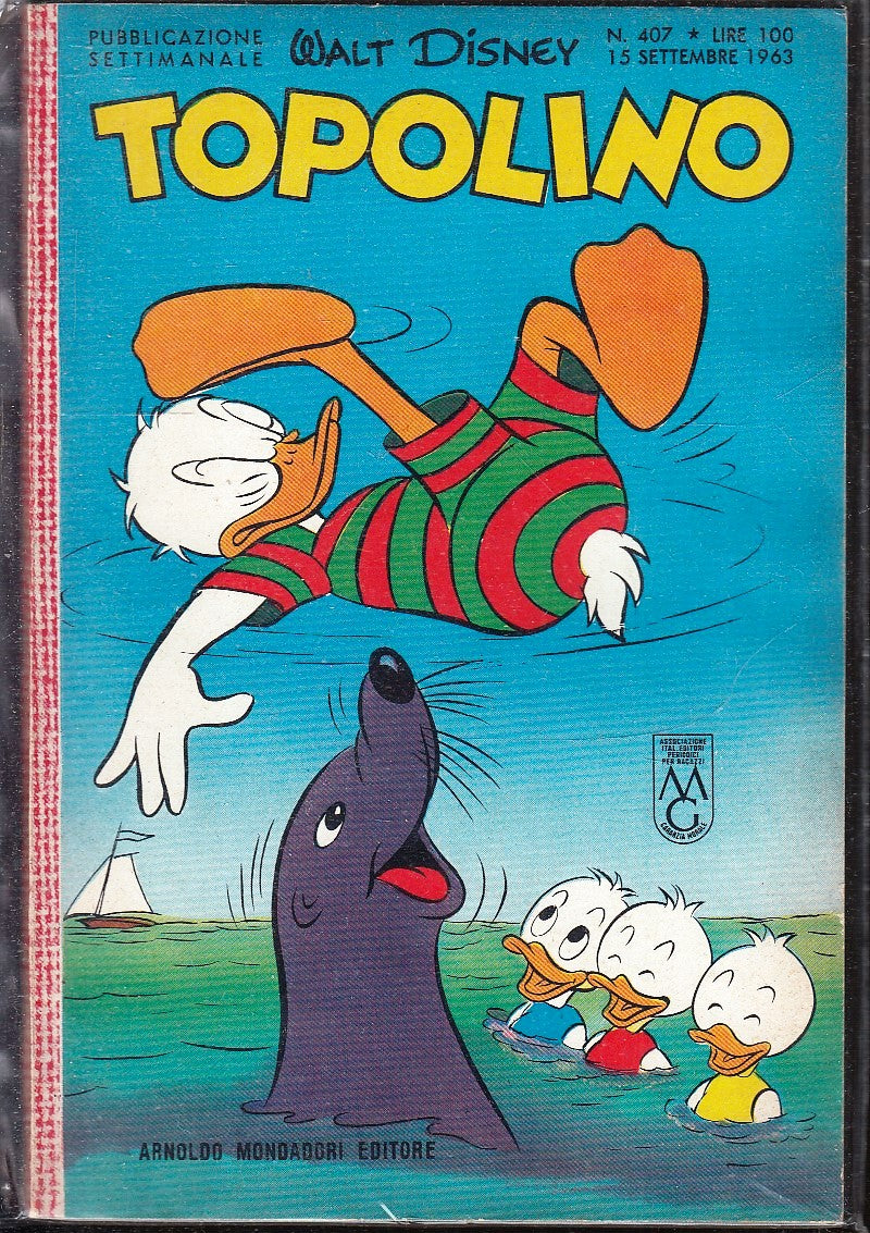 FD- TOPOLINO N.407 SENZA BOLLINO -- DISNEY MONDADORI - 1963 - B - GBX