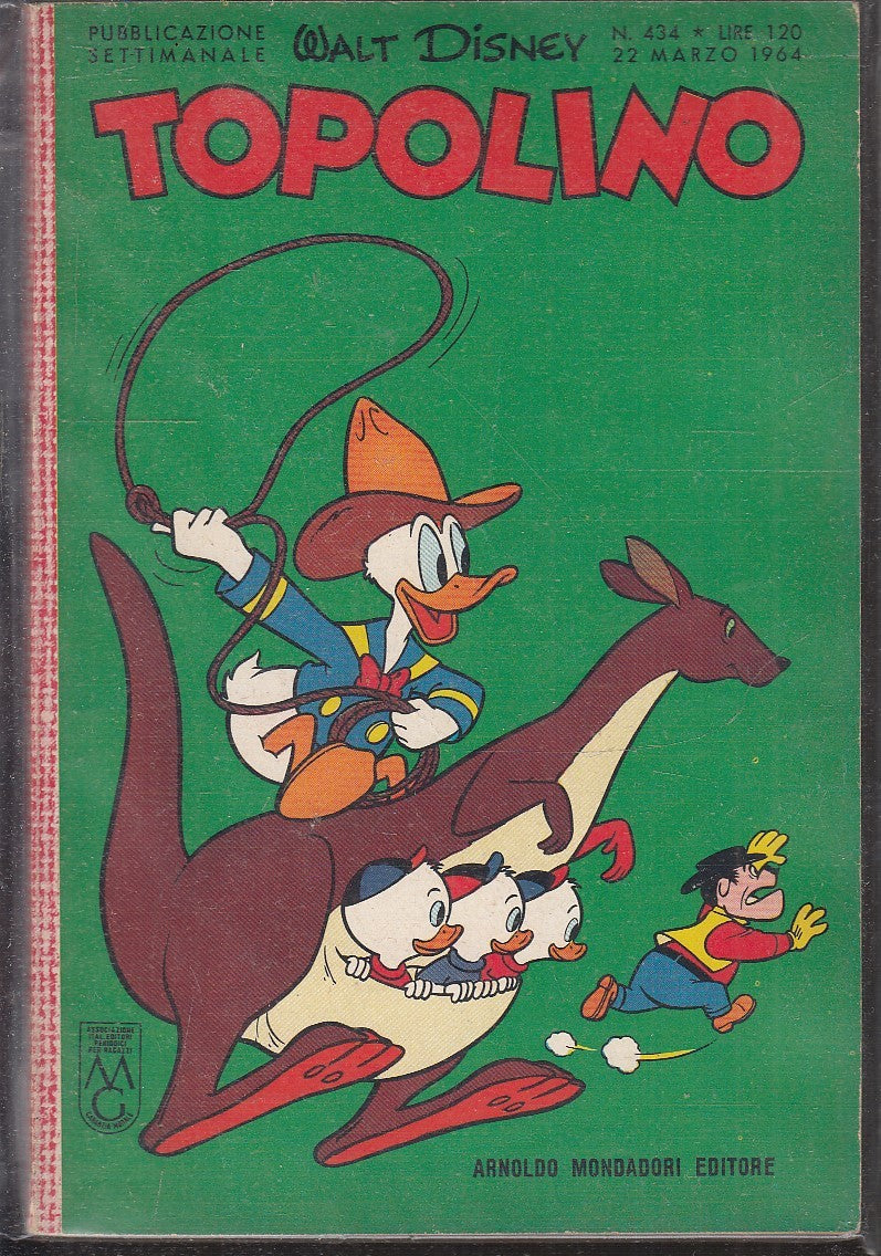 FD- TOPOLINO N.434 SENZA BOLLINO -- DISNEY MONDADORI - 1964 - B - GBX