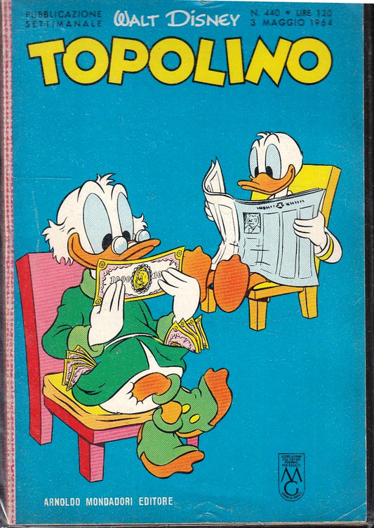 FD- TOPOLINO N.440 SENZA BOLLINO -- DISNEY MONDADORI - 1964 - B - GBX