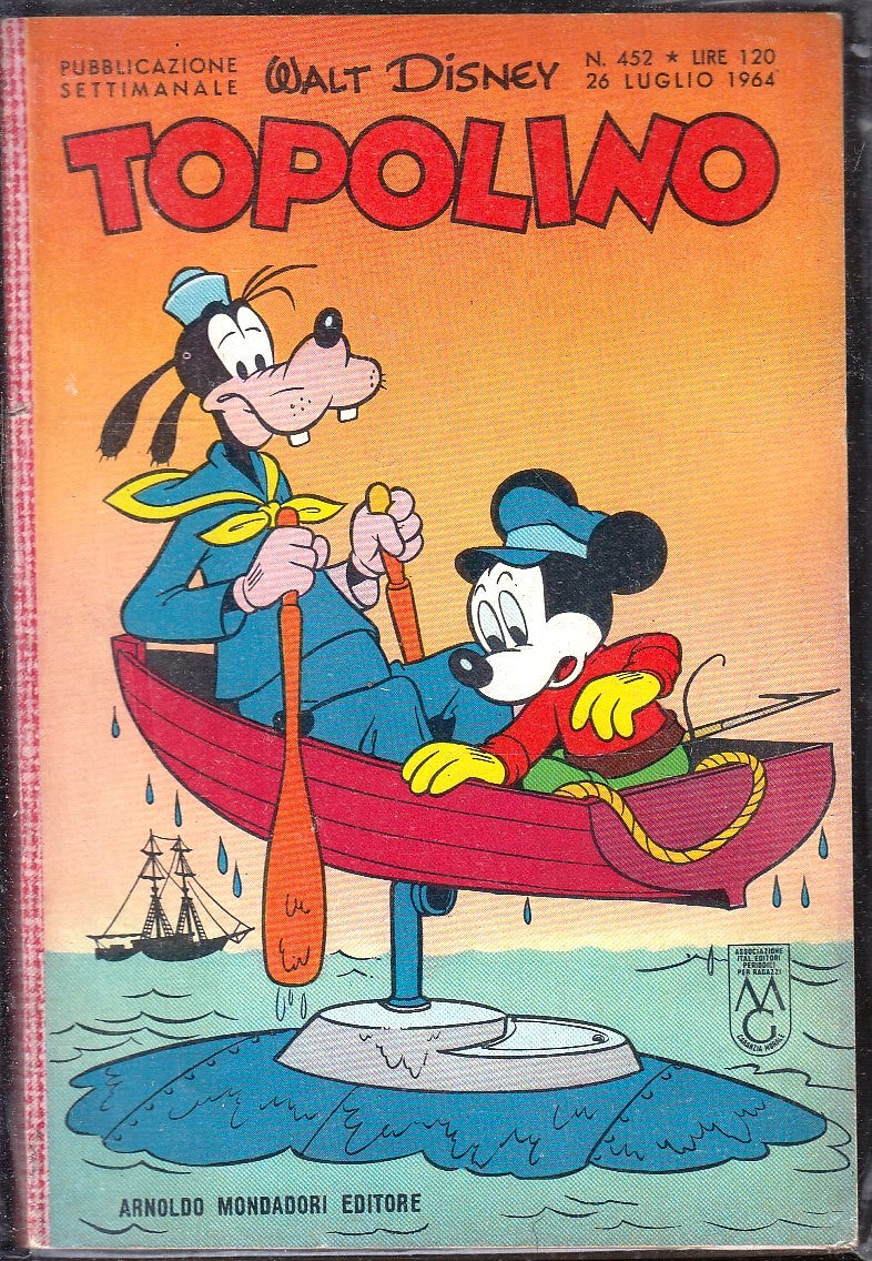 FD- TOPOLINO N.452 SENZA BOLLINO -- DISNEY MONDADORI - 1964 - B - GBX