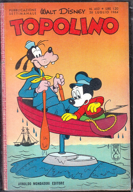 FD- TOPOLINO N.452 SENZA BOLLINO -- DISNEY MONDADORI - 1964 - B - GBX