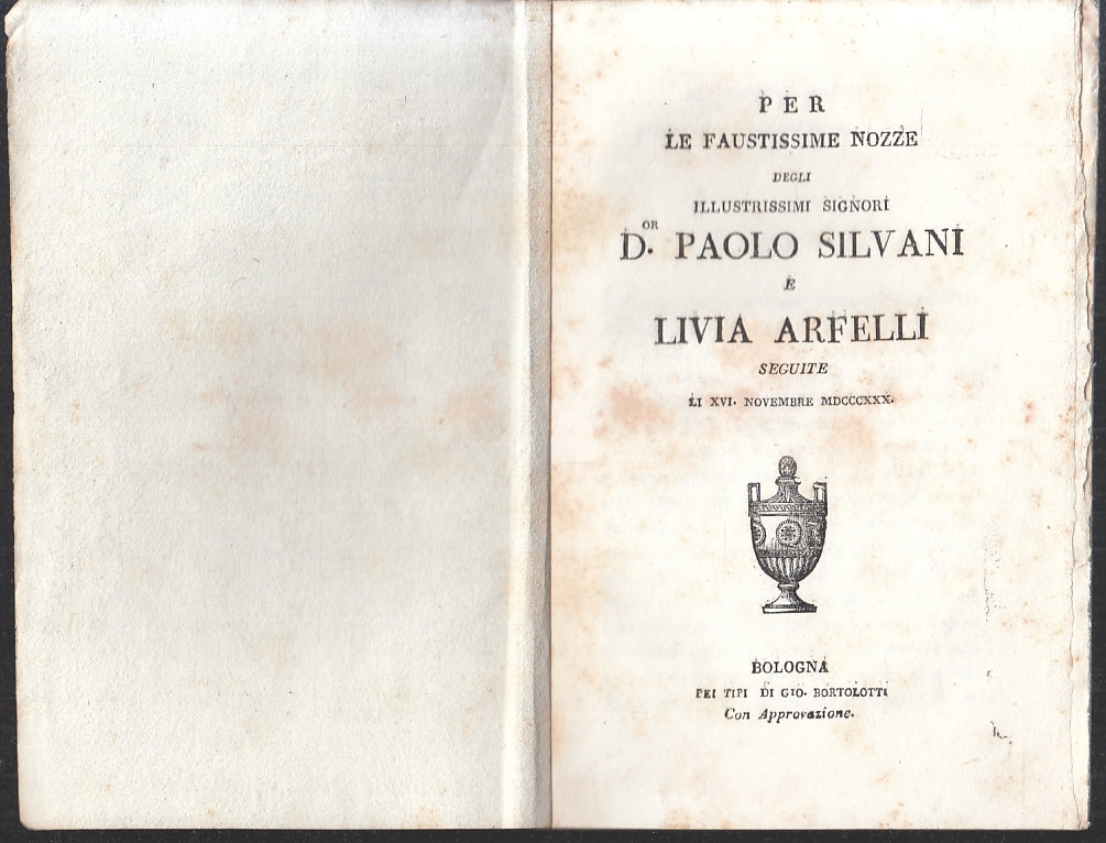 LZ- FAUSTISSIME NOZZE PAOLO SILVANI LIVIA ARFELLI- GIO BORTOLOTTI- 1830-B-ZFS201
