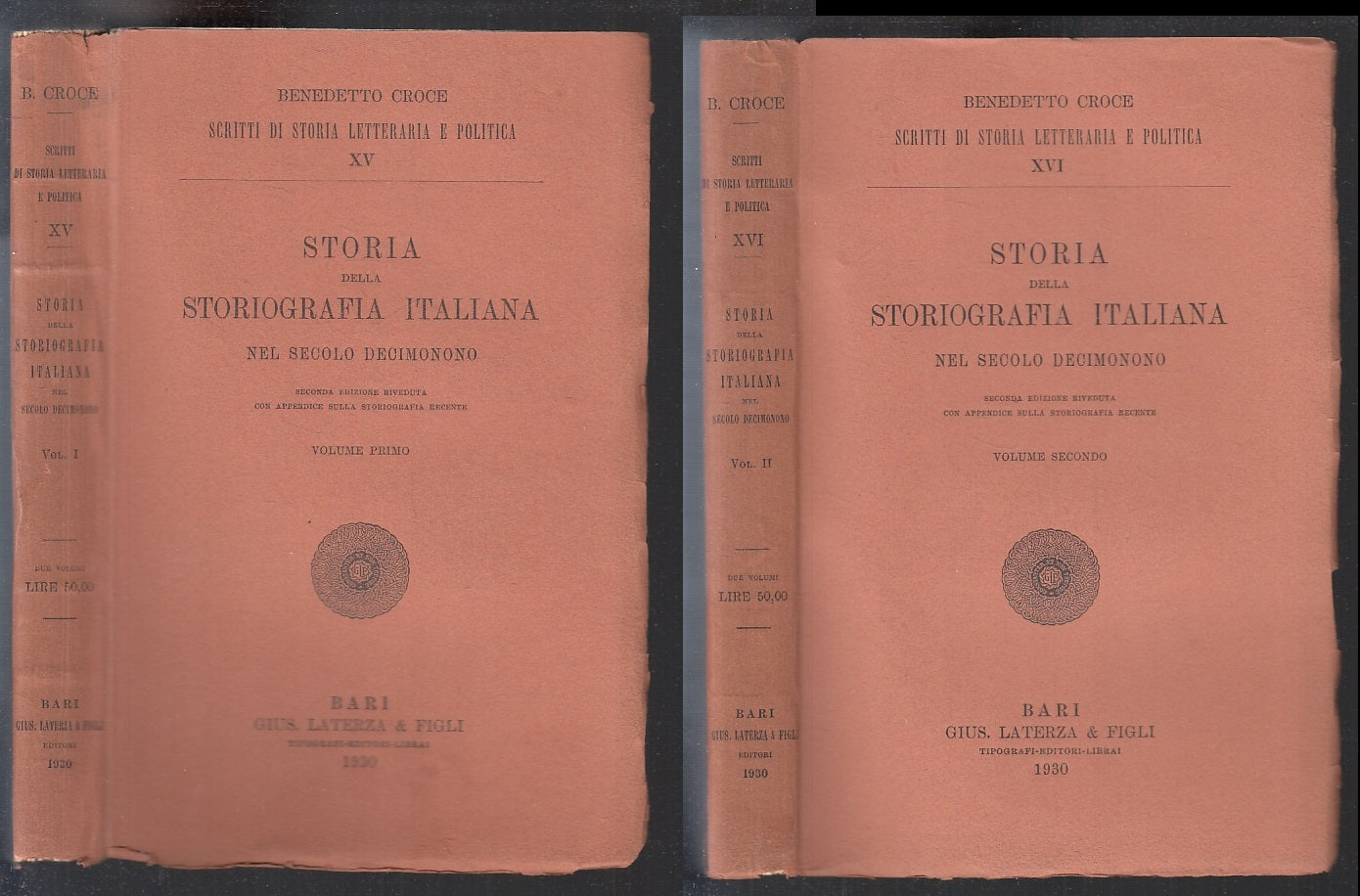 LS- STORIA DELLA STORIOGRAFIA ITALIANA 2 VOLUIMI- CROCE- LATERZA- 1930- B-ZFS201