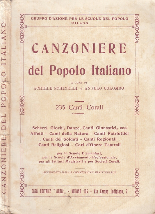 LZ- CANZONIERE DEL POPOLO ITALIANO 235 CANTI CORALI -- ALBA ---- B- ZFS194