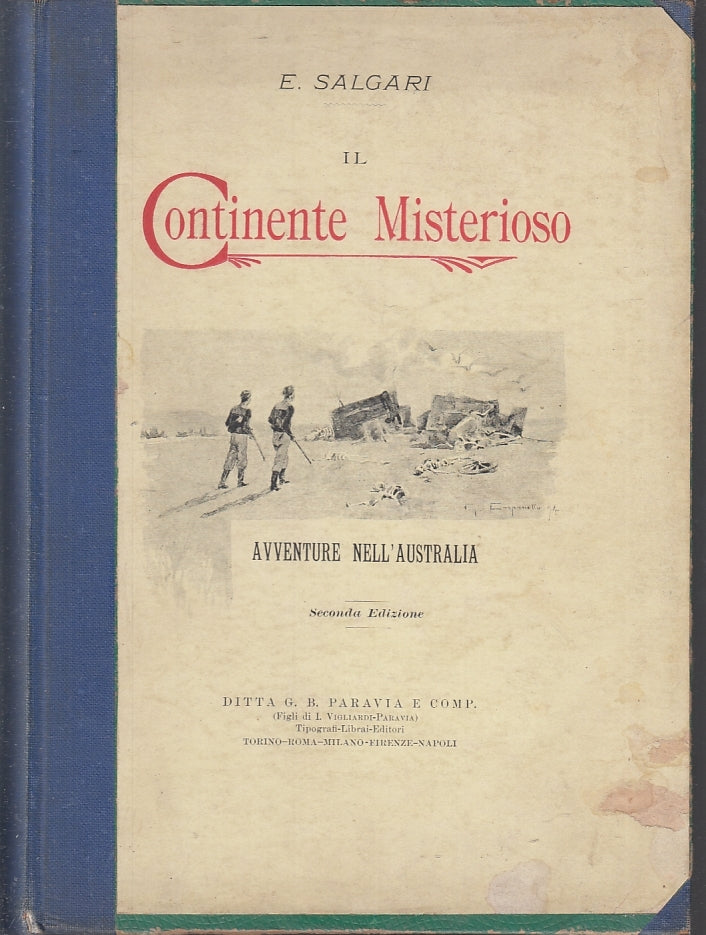 LN- IL CONTINENTE MISTERIOSO AVVENTURE AUSTRALIA- SALGARI- PARAVIA---- C- ZFS203