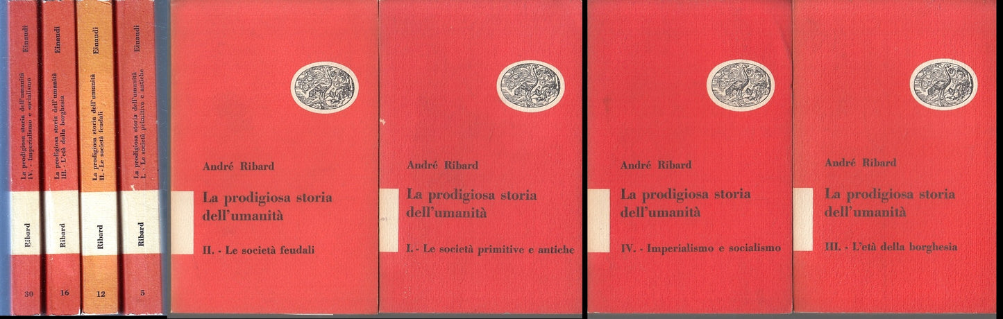 LS- LA PRODIGIOSA STORIA DELL'UMANITA' 4 VOLUMI- RIBARD- EINAUDI--- 1953- B- XFS