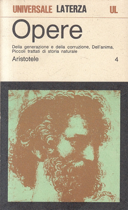 LS- ARISTOTELE OPERE 4 GENERAZIONE CORRUZIONE -- LATERZA - UL 266-- 1973- B- XFS