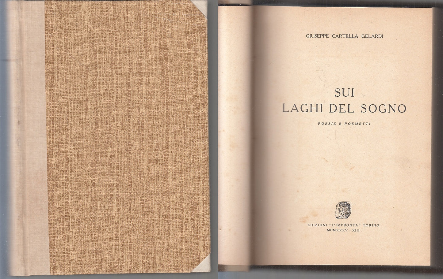 LN- SUI LAGHI DEL SOGNO- GIUSEPPE CARTELLA GELARDI- L'IMPRONTA--- 1935- C-ZFS206