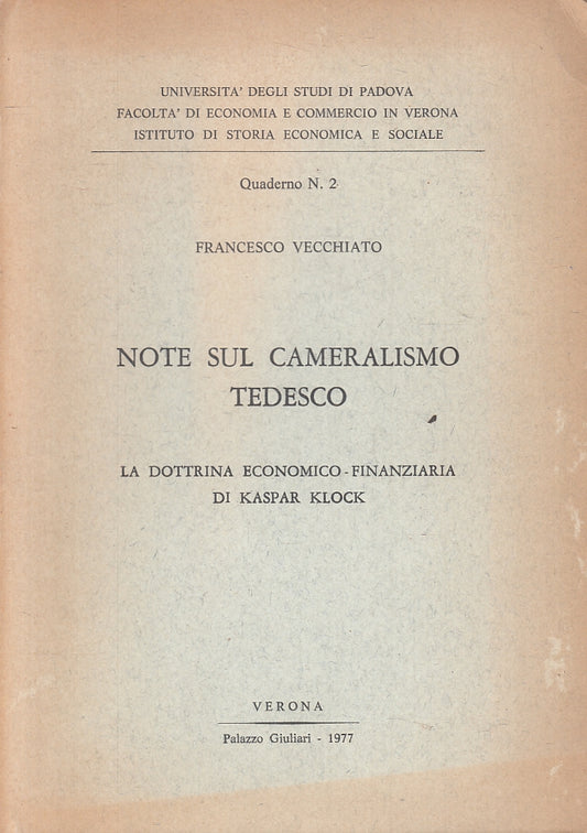 Note sul cameratismo tedesco Kaspar Klock- Vecchiato- Universita' Padova- ZFS206
