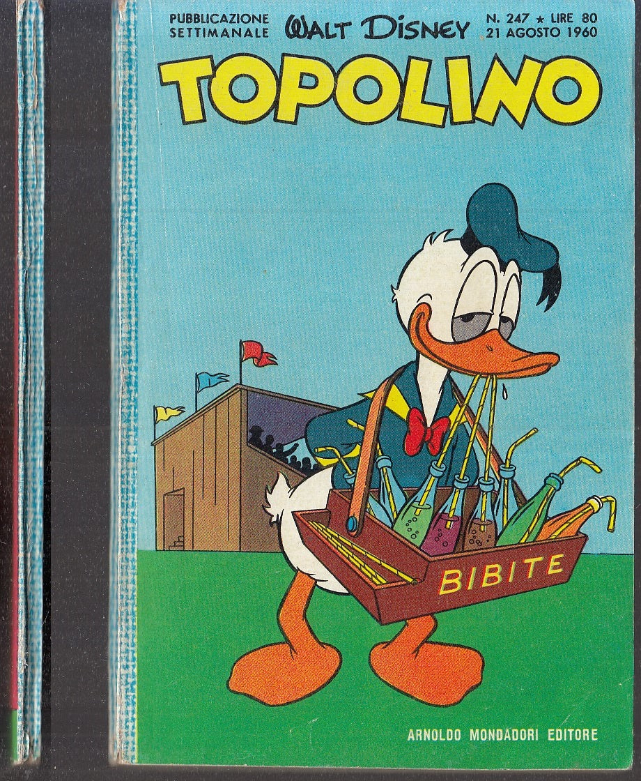 FD- TOPOLINO N.247 CON BOLLINO E FIGURINE -- DISNEY MONDADORI - 1960 - B - GBX