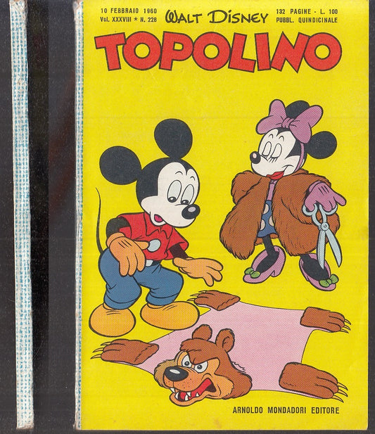 FD- TOPOLINO N.228 CON BOLLINO ECCELLENTI -- DISNEY MONDADORI - 1960 - B - GBX