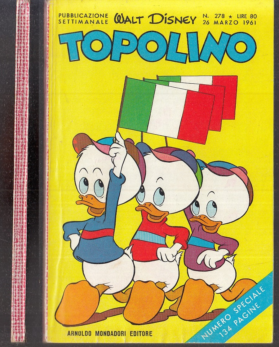 FD- TOPOLINO N.278 CON BOLLINO OTTIMO/E -- DISNEY MONDADORI - 1961 - B - ZGS