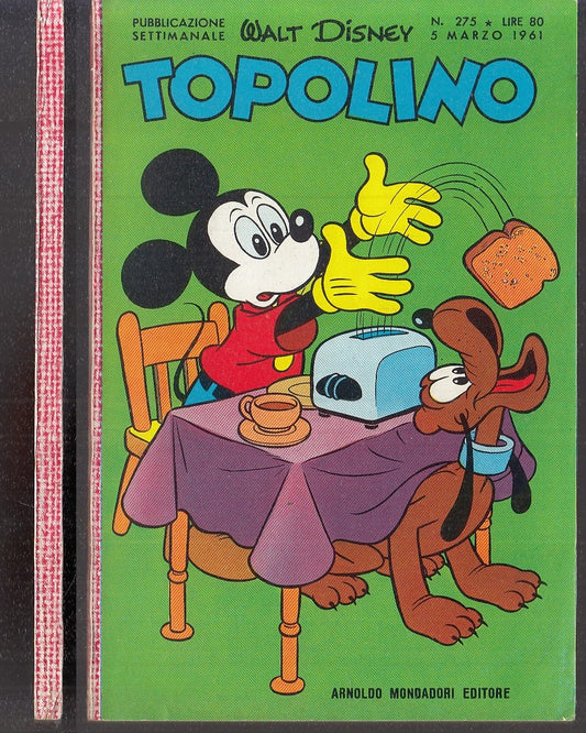 FD- TOPOLINO N.275 CON BOLLINO OTTIMO/E -- DISNEY MONDADORI - 1961 - B - ZGS