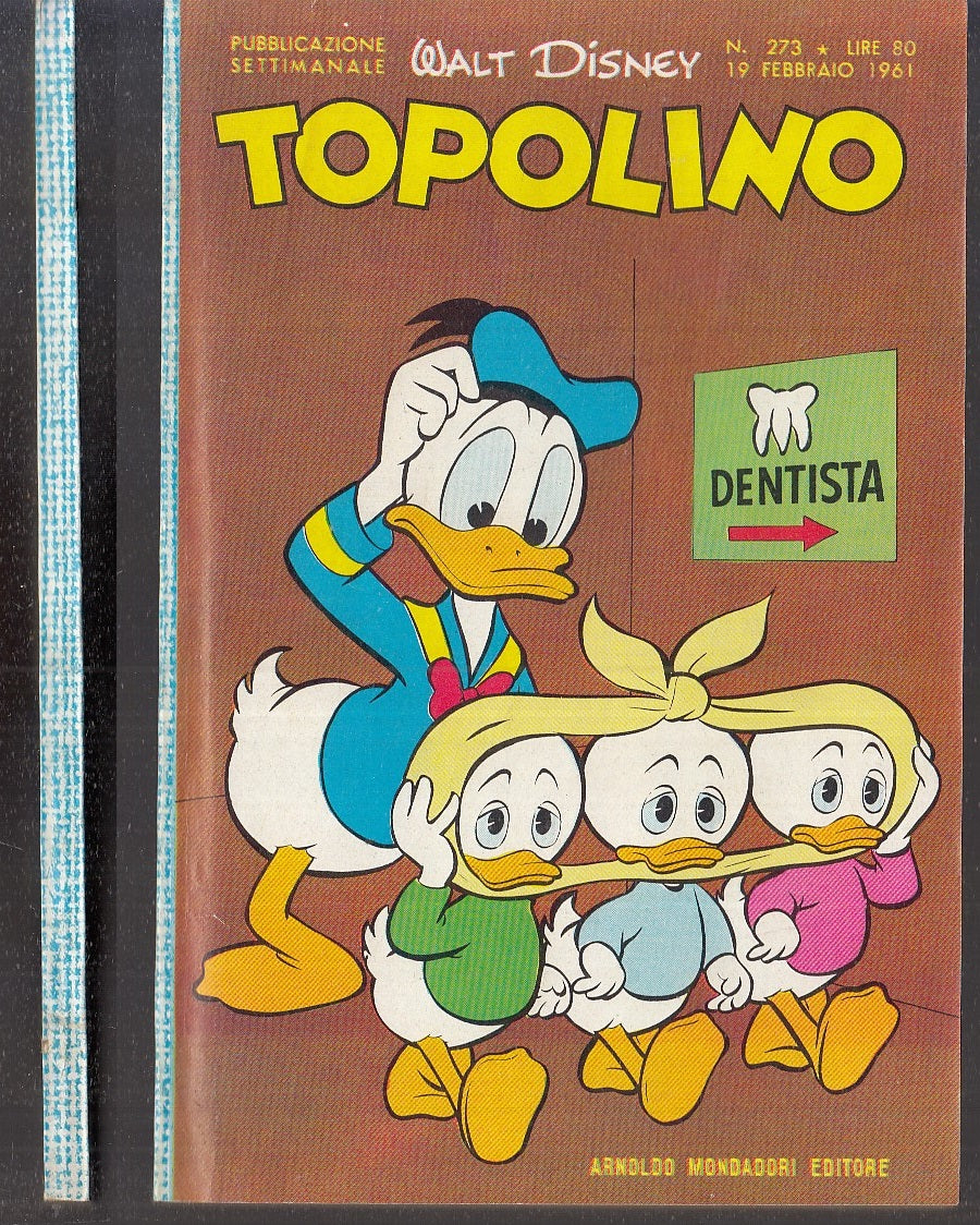 FD- TOPOLINO N.273 CON BOLLINO OTTIMO/E -- DISNEY MONDADORI - 1961 - B - ZGS