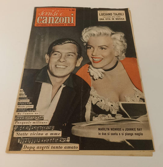 LR- TV SORRISI E CANZONI N.47 1954 RARO MARILYN MONROE E JOHNNIE RAY - ZFS583
