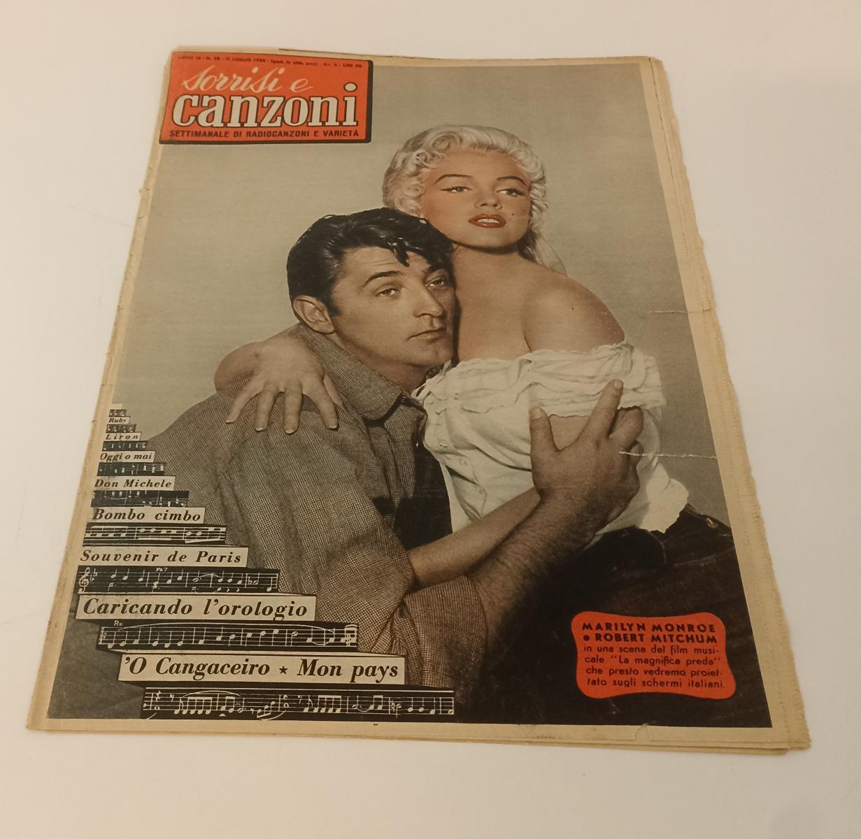 LR- TV SORRISI E CANZONI N.28 1954 MARILYN MONROE E ROBERT MITCHUM - ZFS583