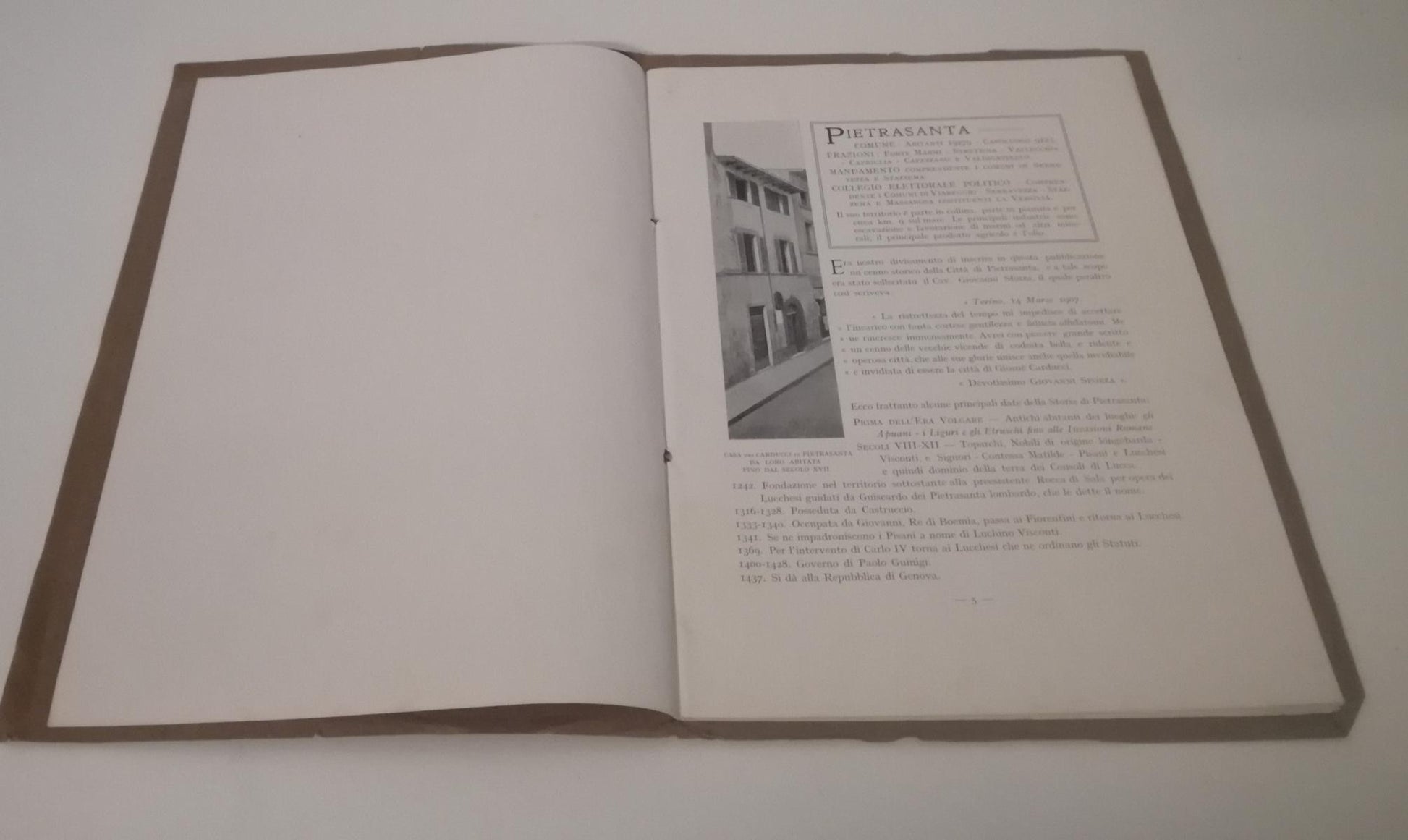 LZ- A GIOSUE' CARDUCCI PIETRASANTA PUBBLICAZIONE COMMEMORATIVA - 1907- B- ZFS692