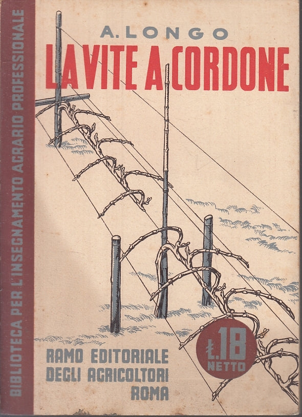 LZ- LA VITE A CORDONE - LONGO - RAMO EDITORIALE AGRICOLTORI --- 1943 - B- ZFS115
